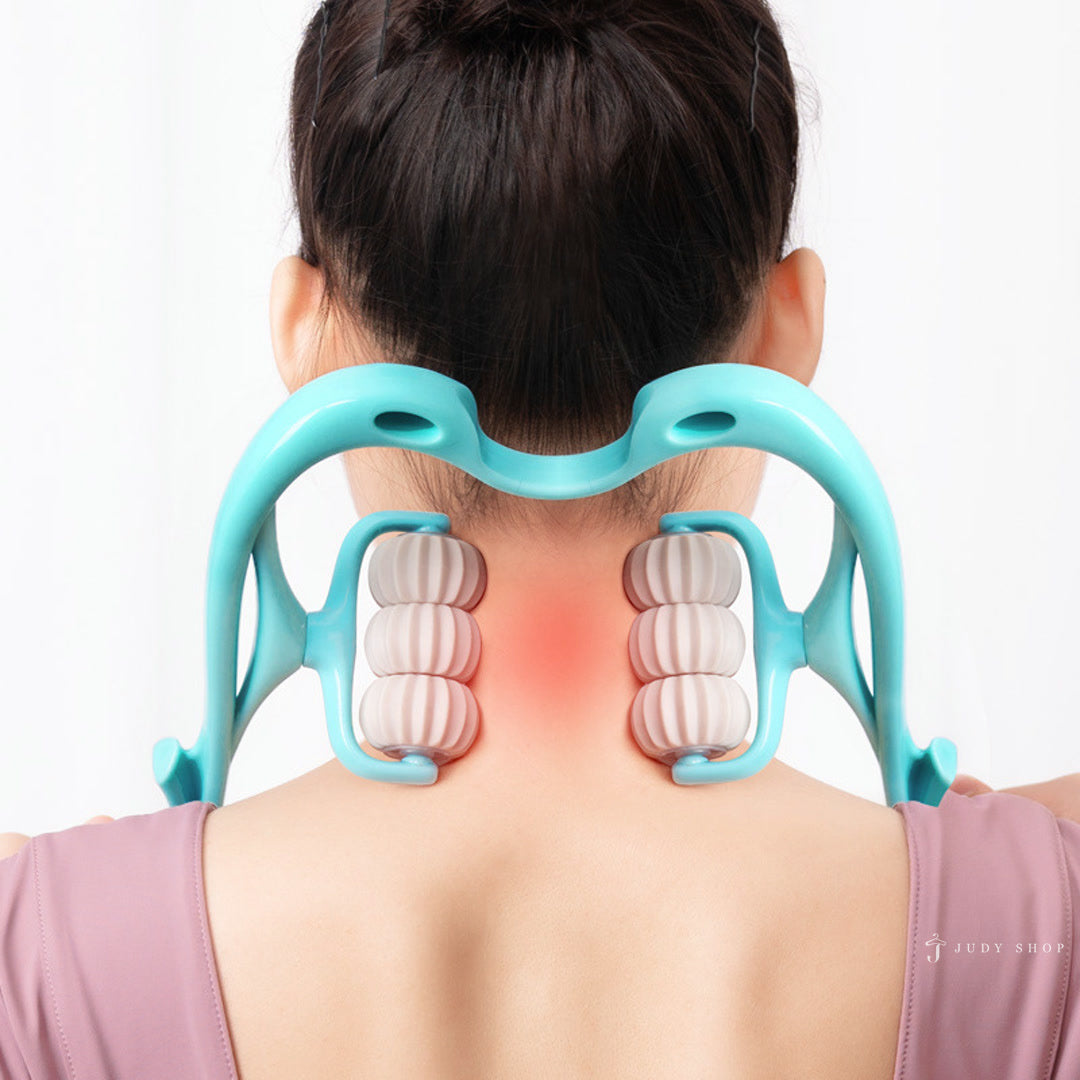 Manual 6-Roller Neck & Shoulder Massager in use