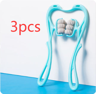 Manual Neck & Shoulder Massager, three-piece set, blue