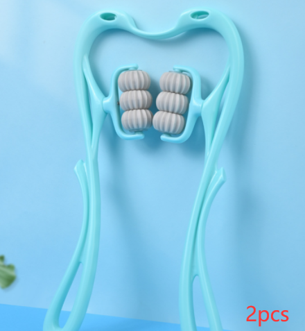 Manual Neck & Shoulder Massager, two-piece set, blue